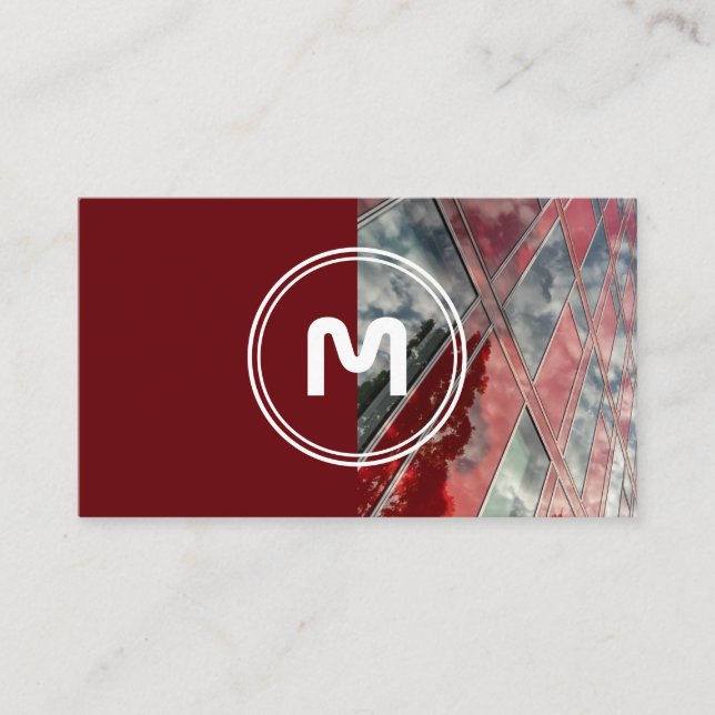 Elegante Monogramm-Architektur - zwei Töne Visitenkarte (Vorderseite)
