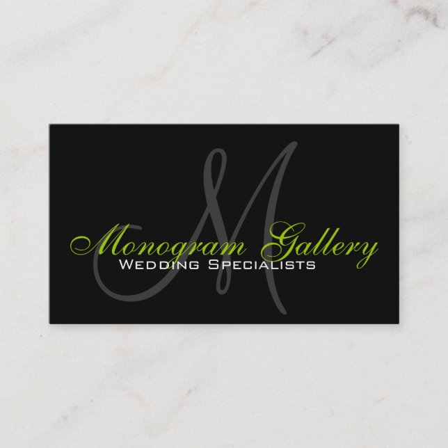 Elegante Monogramm benutzerdefinierbare Visitenkar Visitenkarte (Vorderseite)