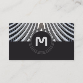 Elegante Monogramm-Bio Architekturwellen Visitenkarte