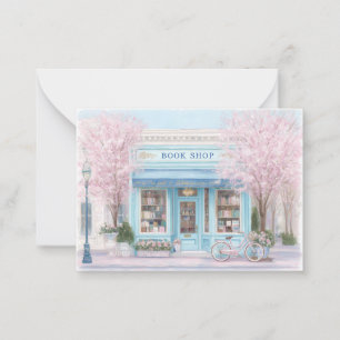 Elegante Monogramm-Blumen-Notizkarten für Bücherli Mitteilungskarte