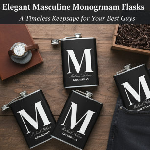 Elegante Monogramm-Flasche - Personalisiertes Gesc Flachmann