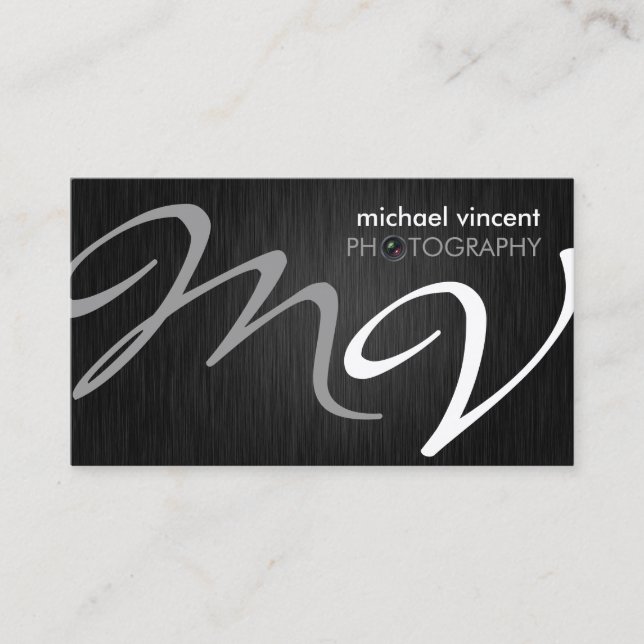 Elegante Monogramm-Fotografie-Visitenkarte Visitenkarte (Vorderseite)