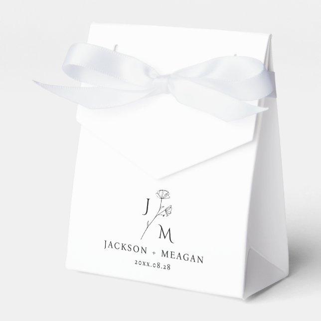 Elegante Monogramm-Gastgeschenk Hochzeit Geschenkschachtel (Vorderseite)