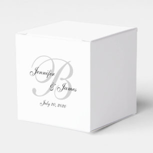 Elegante Monogramm-Gastgeschenk Hochzeiten Geschenkschachtel