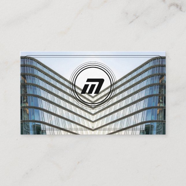 Elegante monogramm-Gebäude moderner Architektur Visitenkarte (Vorderseite)