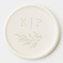 Elegante Monogramm Grün Blätter Hochzeit