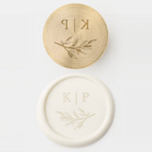 Elegante Monogramm Grünzeug Blätter Hochzeit