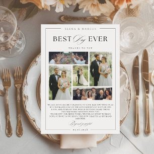 Elegante Monogramm-Hochzeit 5 Fotos Dankeskarten Dankeskarte