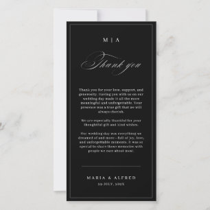Elegante Monogramm-Hochzeit-Dankeskarten-QR-Code Dankeskarte
