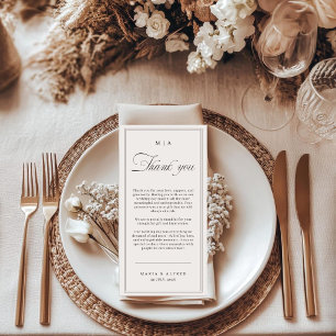 Elegante Monogramm-Hochzeit-Dankeskarten-QR-Code Dankeskarte