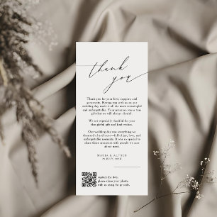 Elegante Monogramm-Hochzeit-Dankeskarten-QR-Code Dankeskarte