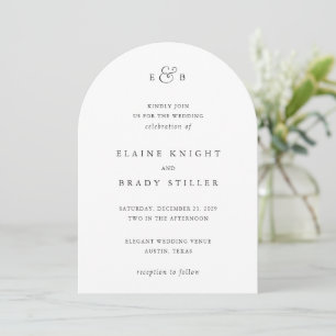 Elegante Monogramm-Hochzeit Einladung