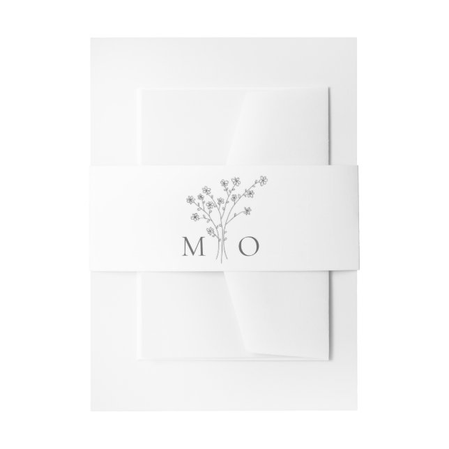 Elegante Monogramm-Hochzeit Einladungsbanderole (Vorderseite Beispiel)