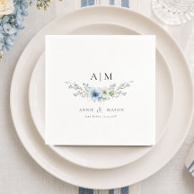 Elegante Monogramm-Hochzeit in Staubblau