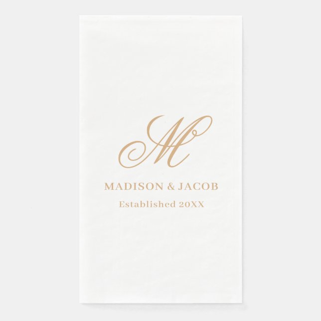 Elegante Monogramm-Hochzeit  Serviette (Vorderseite)