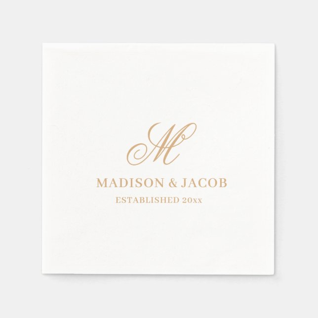 Elegante Monogramm-Hochzeit  Serviette (Vorderseite)
