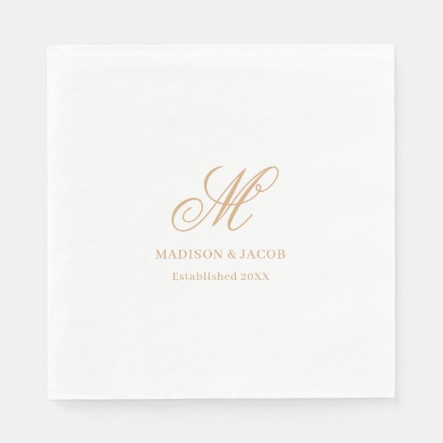 Elegante Monogramm-Hochzeit  Serviette (Vorderseite)