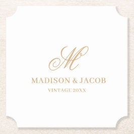 Elegante Monogramm-Hochzeit Untersetzer
