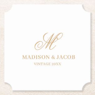 Elegante Monogramm-Hochzeit Untersetzer