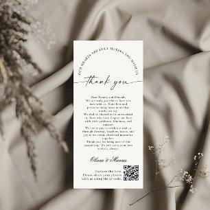 Elegante Monogramm-Hochzeits-Dankeskarten-QR-Code Dankeskarte