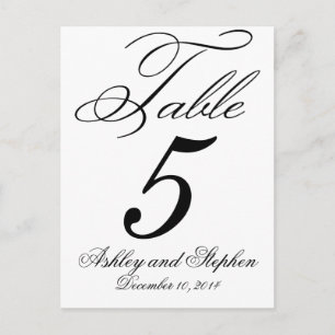 Elegante Monogramm-Hochzeitstisch-Nummern-Karten Einladungspostkarte