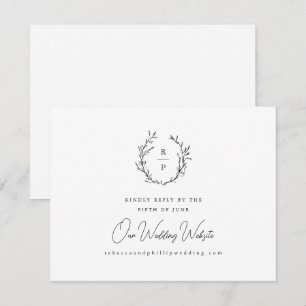 Elegante Monogramm-Hochzeitswebsite RSVP Karte