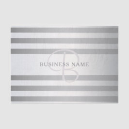 Elegante Monogramm-Imitate Silberglänzende graue S Seidenpapier