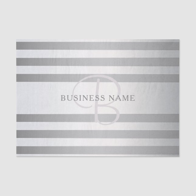 Elegante Monogramm-Imitate Silberglänzende graue S Seidenpapier (Vorderseite)