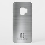 Elegante Monogramm-Imitate Silver Gray Metallic Case-Mate Samsung Galaxy S9 Hülle<br><div class="desc">Elegante Monogram Imitate Silver Gray Metallic Case Mate Samsung Galaxy S9 Case</div>
