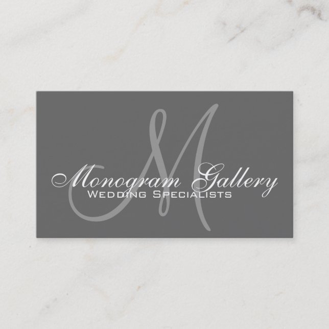 Elegante Monogramm individuell anpassbare Gray Bus Visitenkarte (Vorderseite)