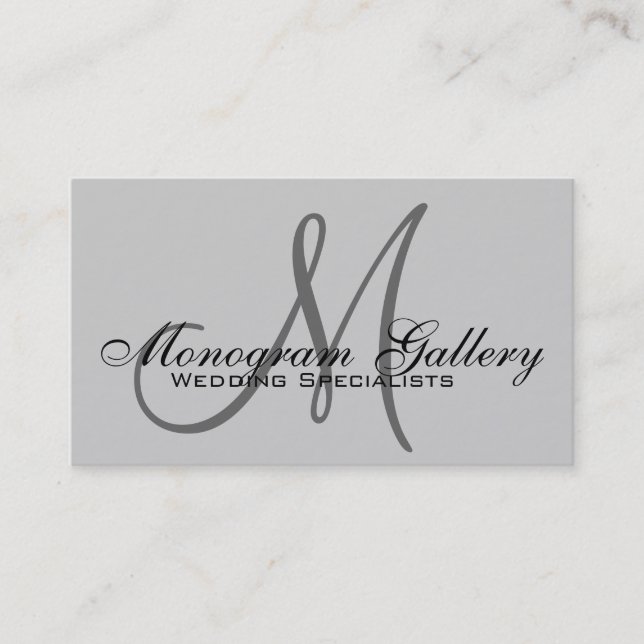 Elegante Monogramm individuell anpassbare Gray Bus Visitenkarte (Vorderseite)