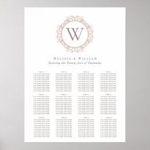 Elegante Monogramm-Insignien für Hochzeiten Poster