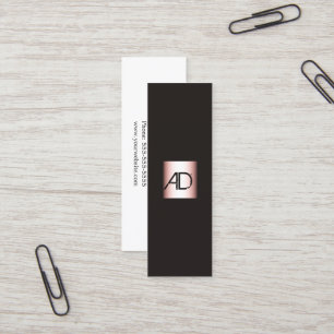 Elegante Monogramm-Maskenbildner-Visitenkarte Mini Visitenkarte