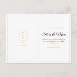 Elegante Monogramm-Minimal-Hochzeit Save the Date Ankündigungspostkarte