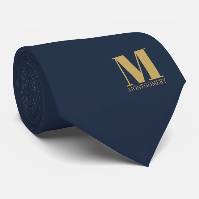 Elegante Monogramm + Name Hochzeitskrawatte Krawatte (Gerollt)