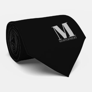 Elegante Monogramm + Name Hochzeitsschlips Krawatte