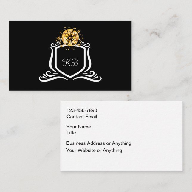 Elegante Monogramm-Name-Initialen Visitenkarten Visitenkarte (Vorne/Hinten)
