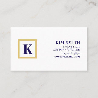 Elegante Monogramm-Rücksende-Adressetiketten Visitenkarte