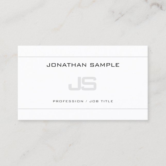 Elegante Monogramm Schlichte Minimalistische Desig Visitenkarte (Vorderseite)