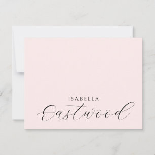 Elegante Monogramm-Schrift in Blush-Pink Mitteilungskarte