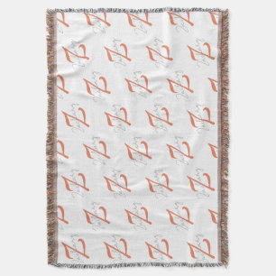 Elegante Monogramm-Schriftzug-Name-Muster-Wurfdeck Decke