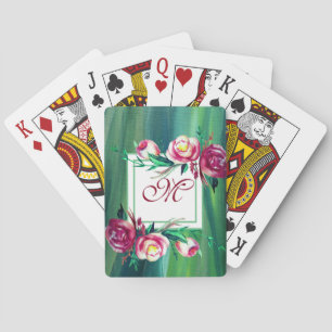 Elegante Monogramm-Spielkarte-Blumen Spielkarten