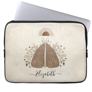 Elegante Monogramm Vintage Schmetterling Laptop Hü Laptopschutzhülle