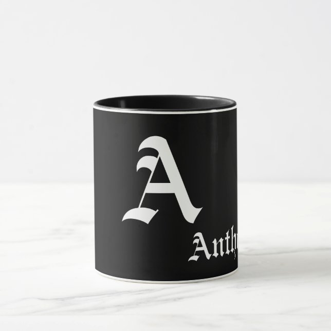 Elegante Monogramm-Vorlage Tasse (Zentrum)