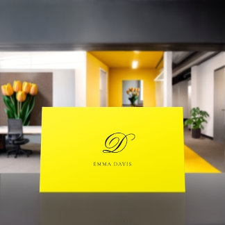 Elegante Monogramma Minimalista Gelb Visitenkarte