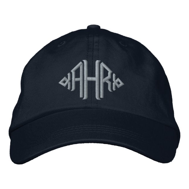 Elegante monogrammierte bestickte Mütze Baseballkappe (Vorderseite)