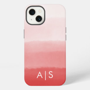 Elegante monogrammierte Initialen verblasstes Kora iPhone Hülle