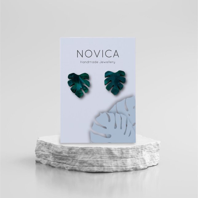 Elegante Monstera Leaf Earring Display Card (Von Creator hochgeladen)