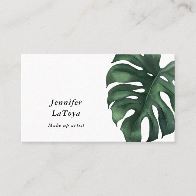 Elegante Monstera  Visitenkarte (Vorderseite)