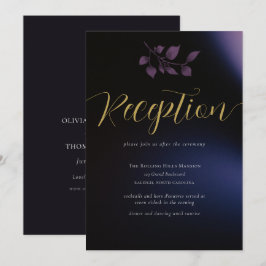 Elegante Moody Lila Floral Wedding Card Einladung